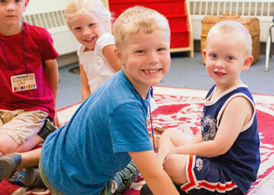 children playing at vacation bible school